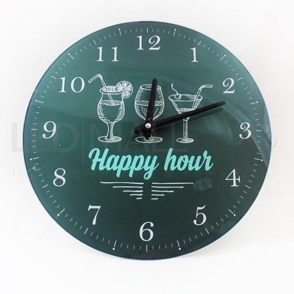 Orologio da parete vetro happy hour