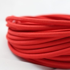 Cavo elettrico tondo tessuto effetto seta colore Rosso 6,2 mm 2x0,75