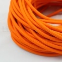 Cavo elettrico tondo tessuto effetto seta colore Arancione 6,2 mm 2x0,75