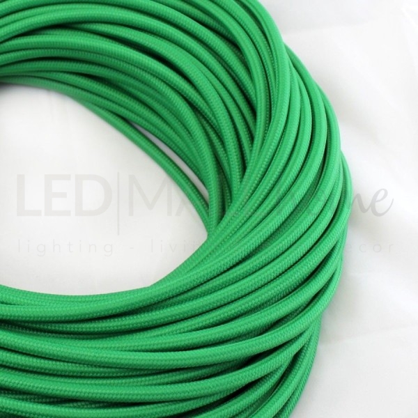 Cavo elettrico tondo tessuto verde