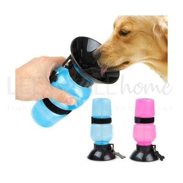 Bottiglia dispenser viaggio per cane e gatto distributore d'acqua 0.5 lt strappo Azzurra o Rosa