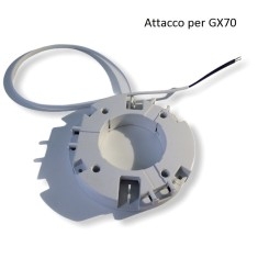 Porta-lampada da incasso in plastica compatibile con attacco gx70- compatibile con fori da 11,5cm