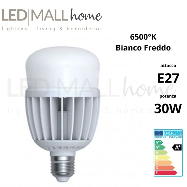 Lampada Bulbo Goccia Led A80 30W E27 luce Fredda alogeno ioduri metallici SAP per illuminazione industriale domestica pubblica